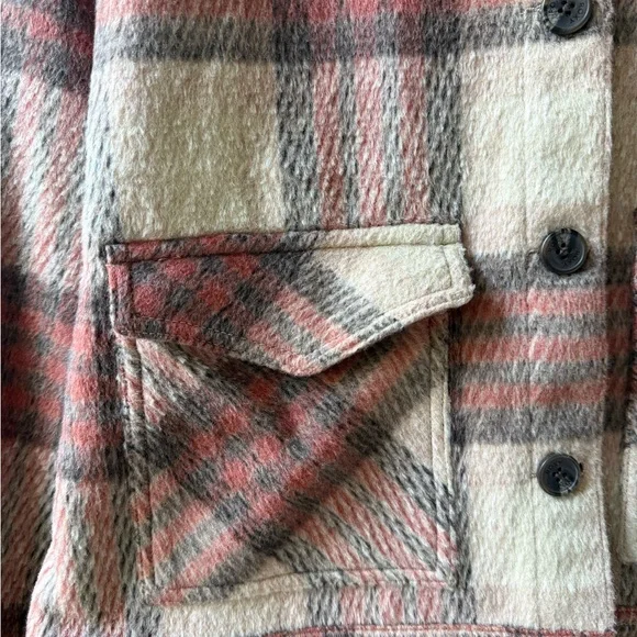Roxy Red and Cream Plaid Utility Jacket - Picture 3 of 8